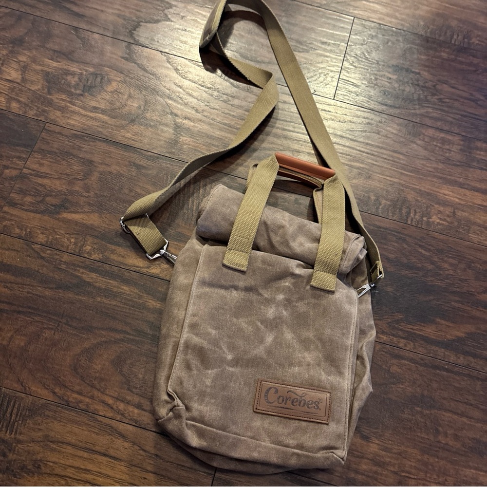 Corebes Insulated Canvas Lunch Bag w/ Handles - Beige 17”